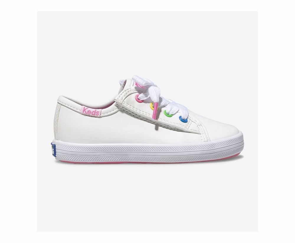 Girl Keds Kickstart Multi-Color Eyelets Sneaker White 4502891EN - South Africa